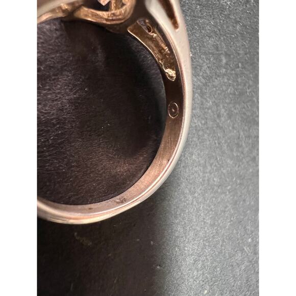 Vintage CZ Pear Solitaire in Sterling Silver, Open Gallery Split Shank, Size 9 - Picture 10 of 16